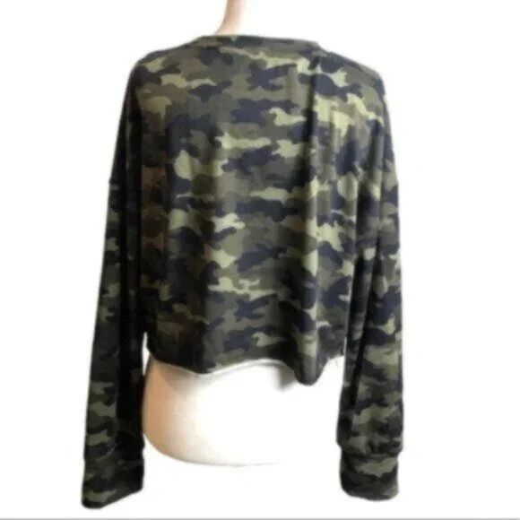 SHEIN Green Camo Long Sleeve Tee Shirt Medium - Picture 5 of 6